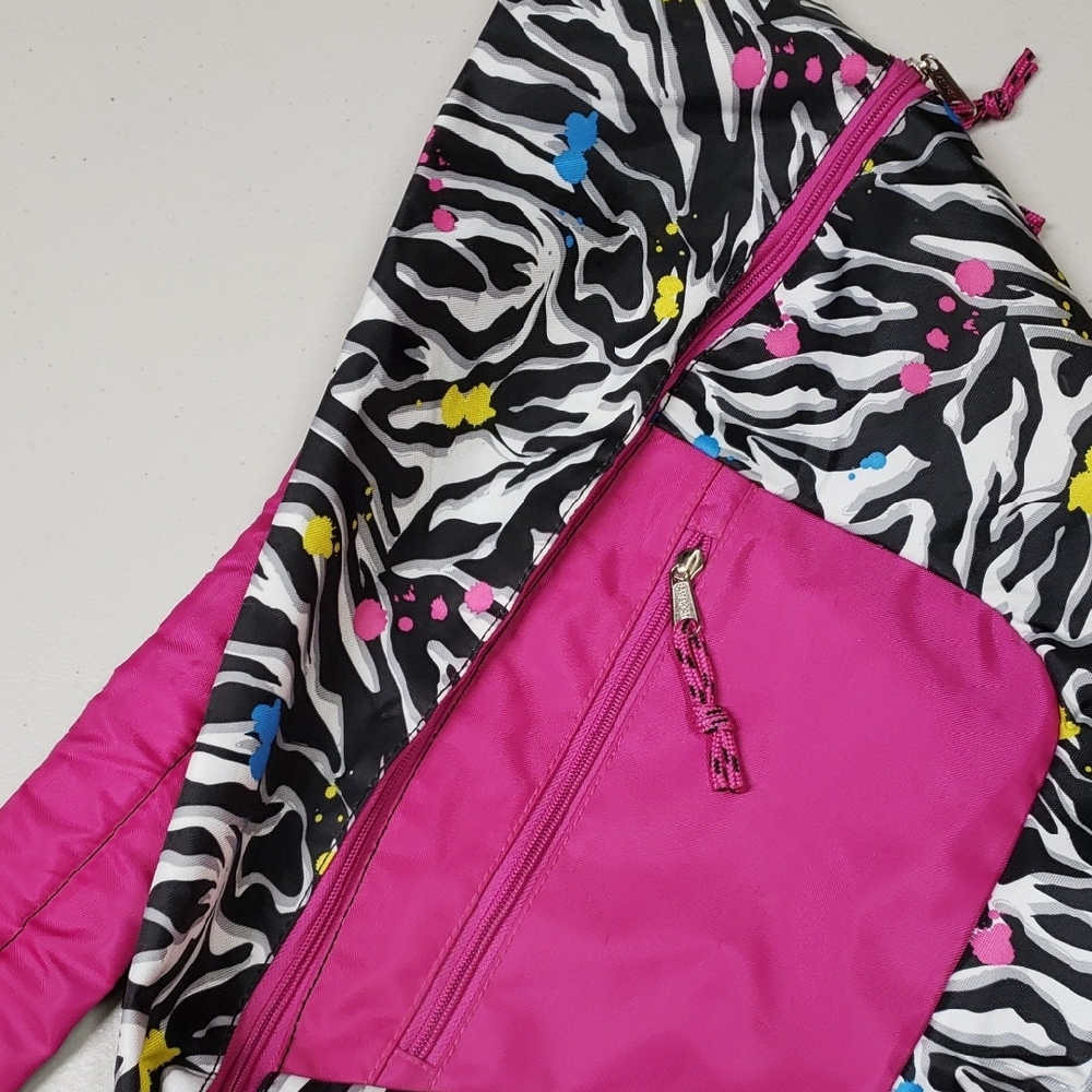 Vibrant Pink Zebra Print Crossbody Bag